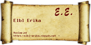 Elbl Erika névjegykártya